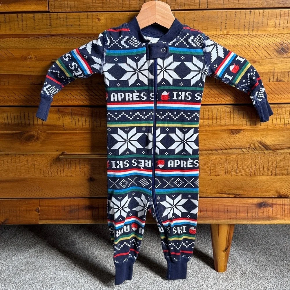 Hanna Andersson Navy Snowflake Kids One Piece